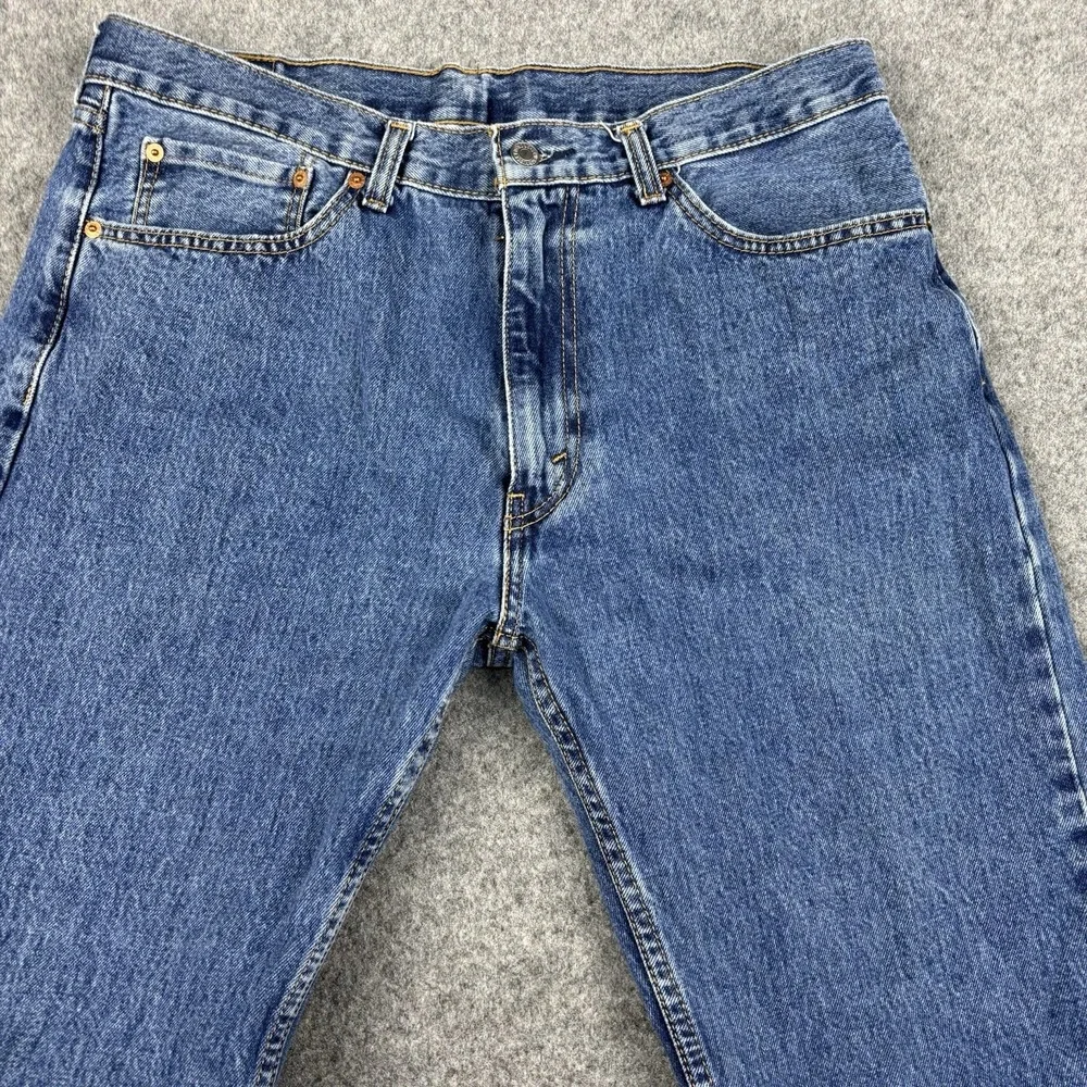 Levi's 505 Jeans Men's 36x32 Regular Fit Straight Leg‎ Blue Denim Medium Wash